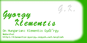 gyorgy klementis business card